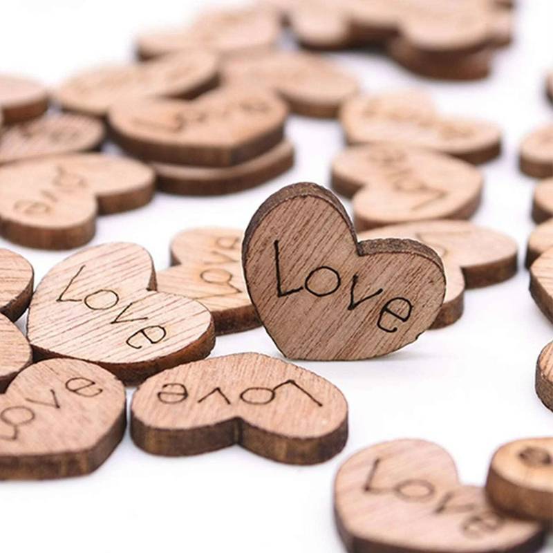 Wooden Heart Ornaments With Wood Grain Heart Shaped Mahogany - Temu